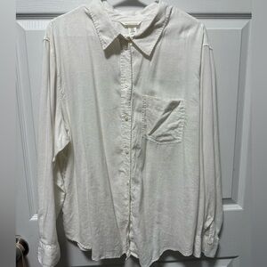 White Linen-Blend Women’s Shirt